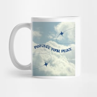 Protect Your Peace Blue Sky Art Print Mug